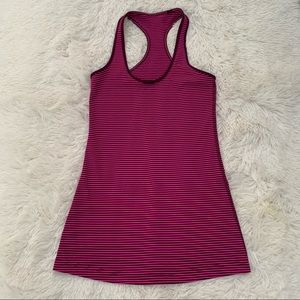Lululemon pink & purple striped racer tank